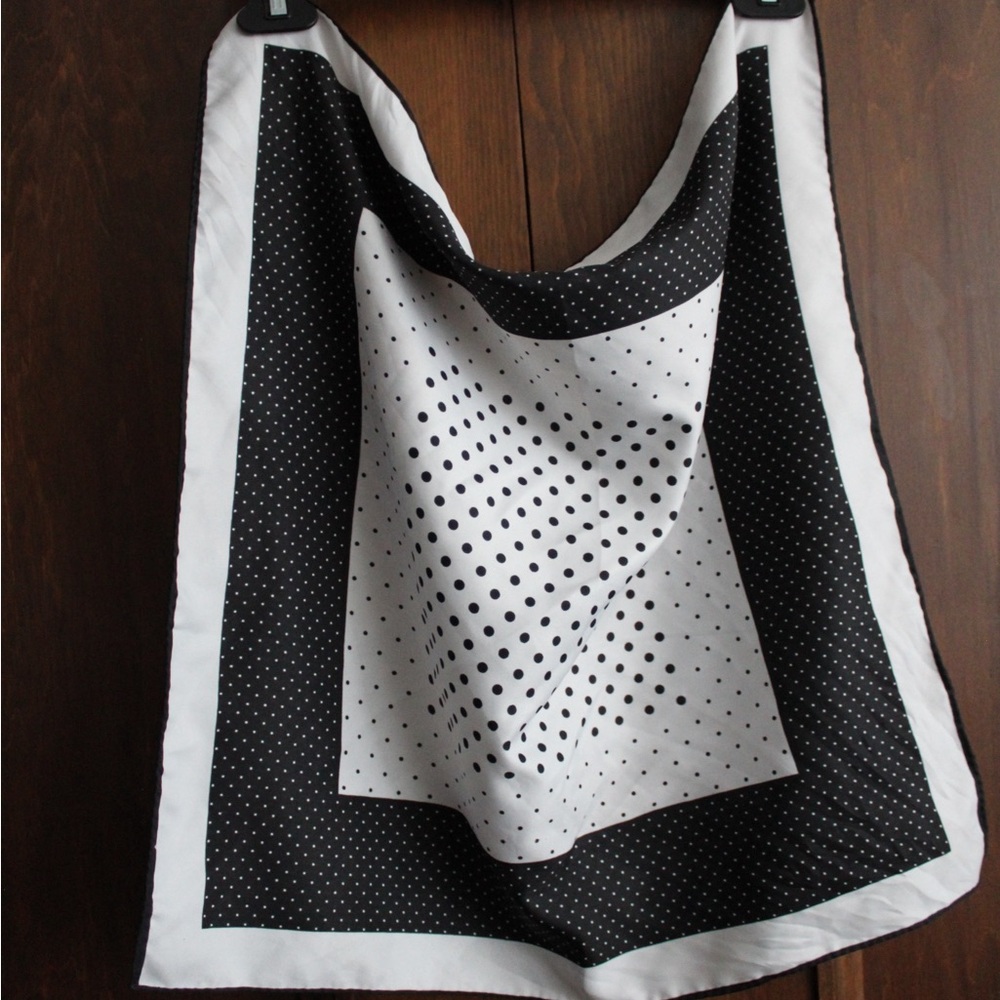 Black and White Polka Dot Scarf